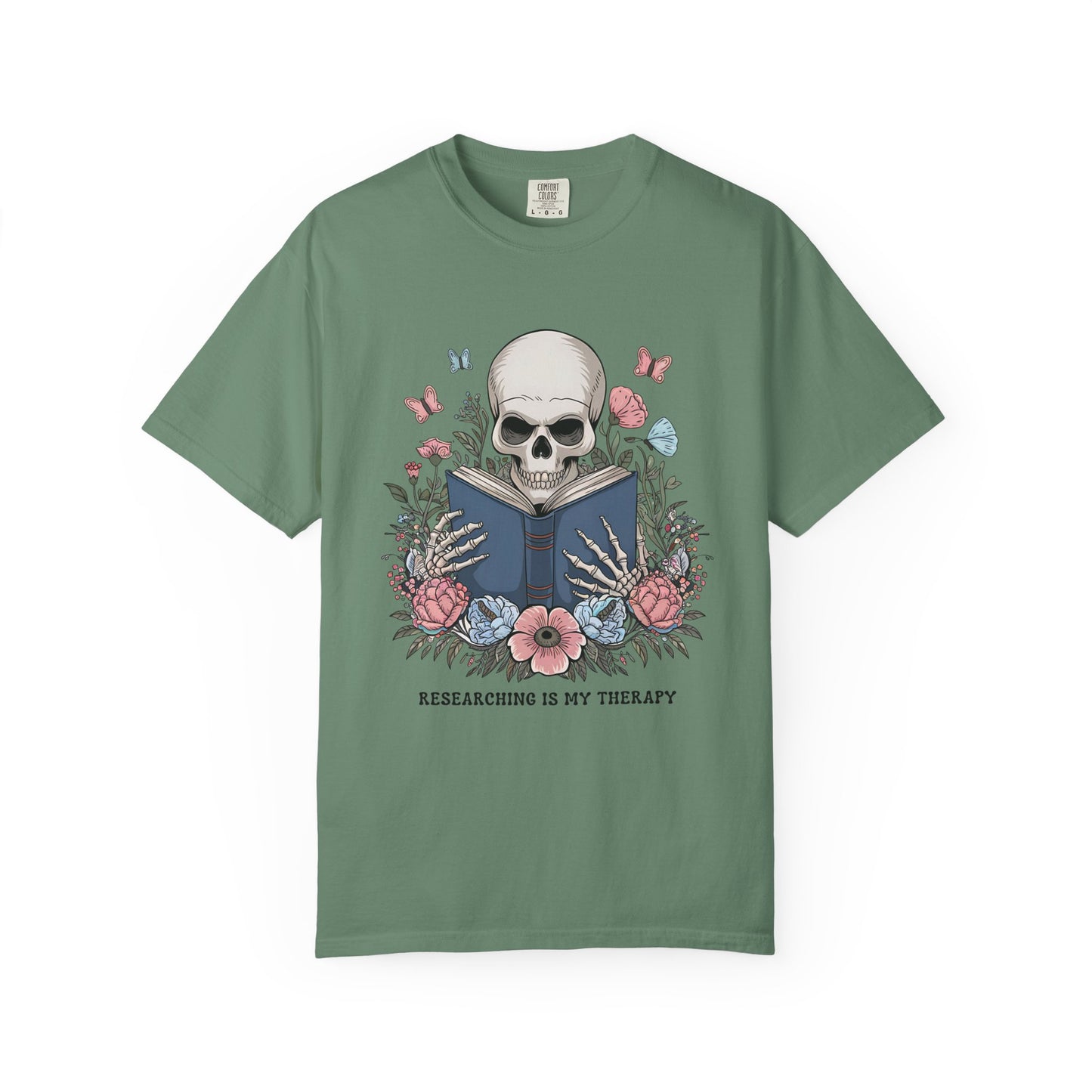 Researching is My Therapy Vintage Skeleton T-Shirt