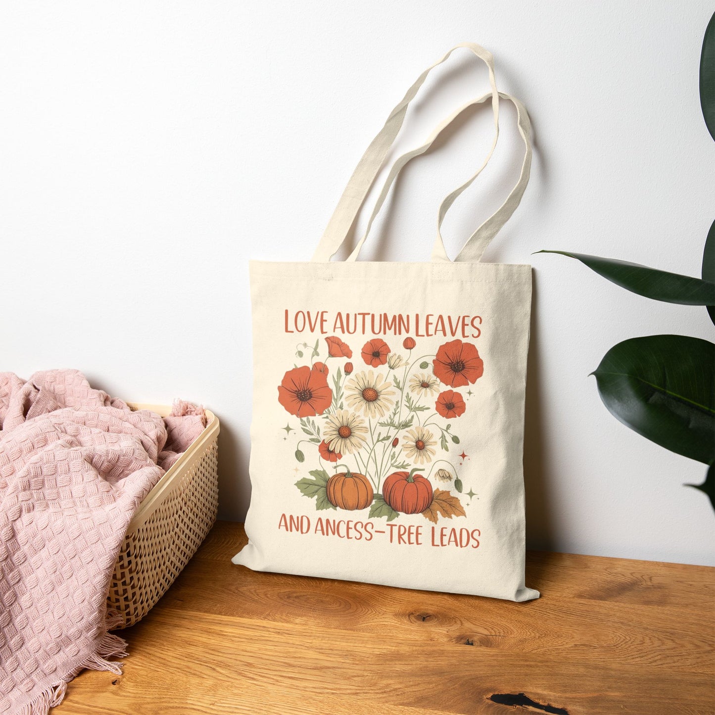 Love Autumn Leaves and Ances-Tree Leads Tote