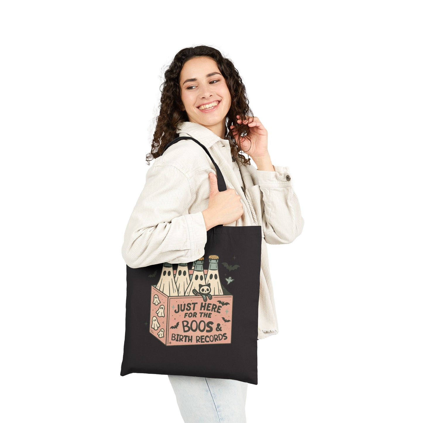 Just Here for the Boos and Birth Records Tote Bag