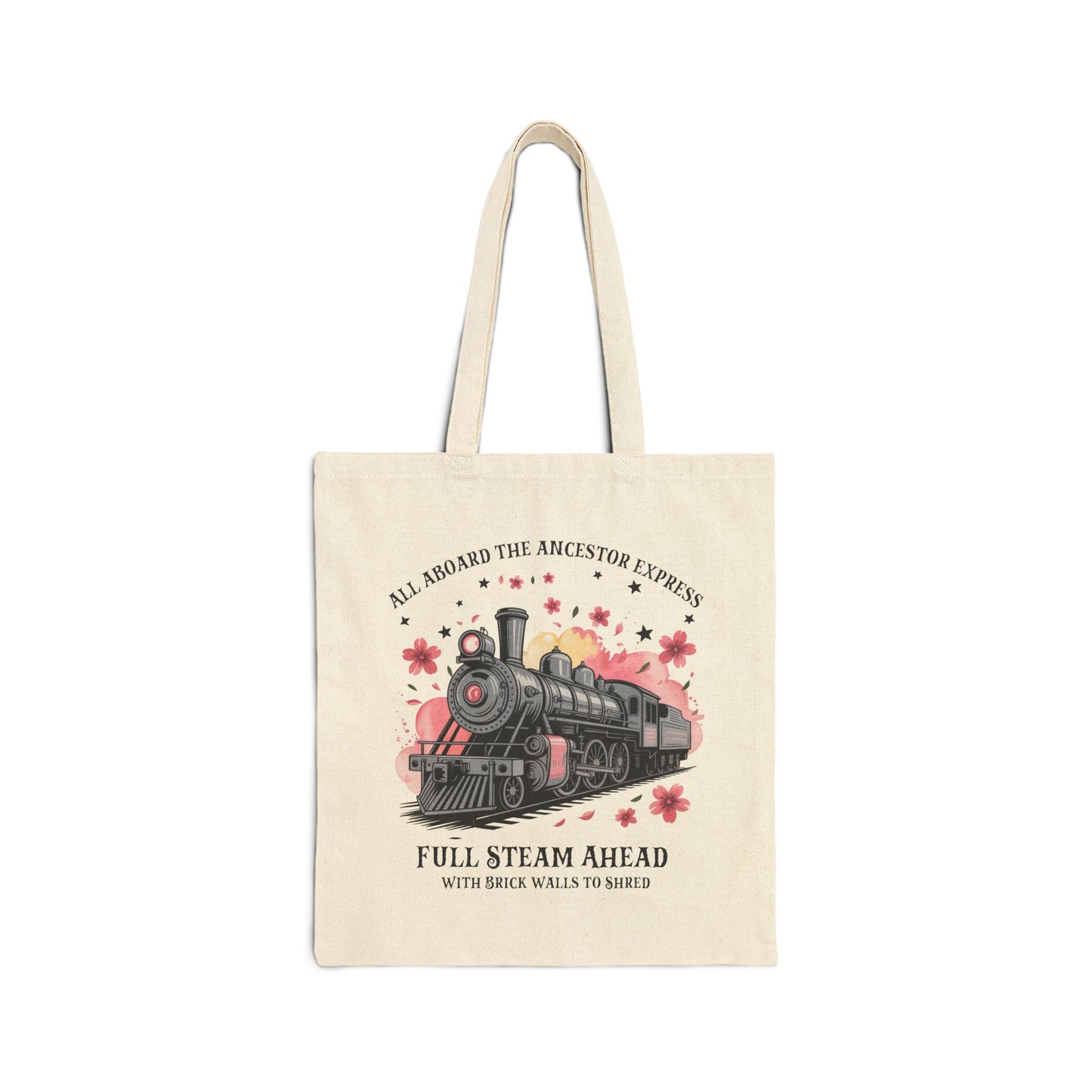 Vintage Train Family Tree Tote