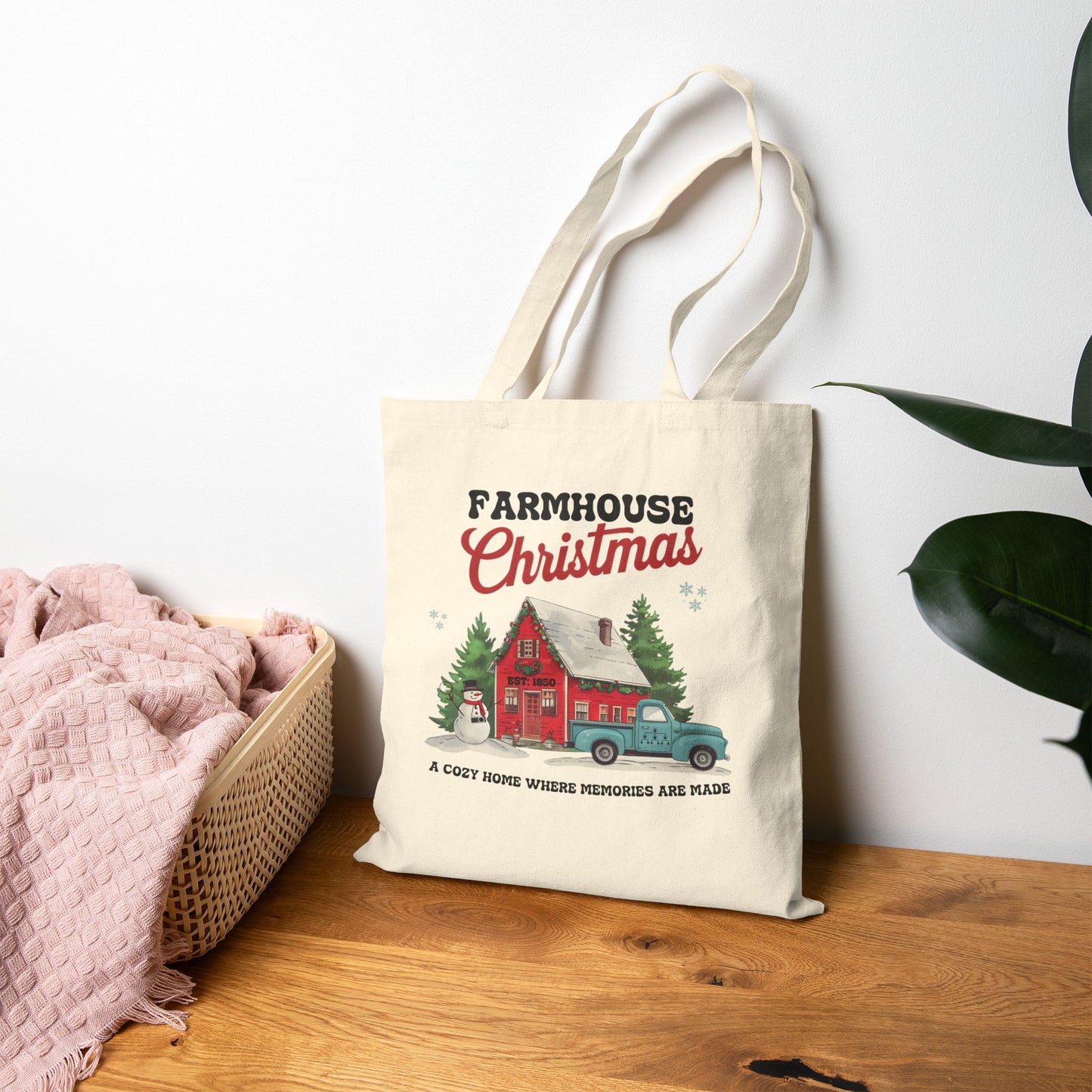 Farmhouse Christmas Tote Bag