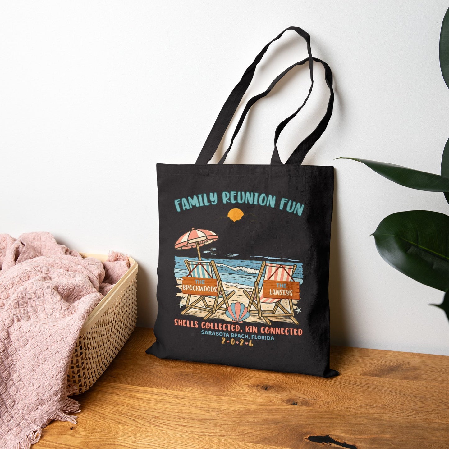 Personalized Family Reunion Beach Tote Bag