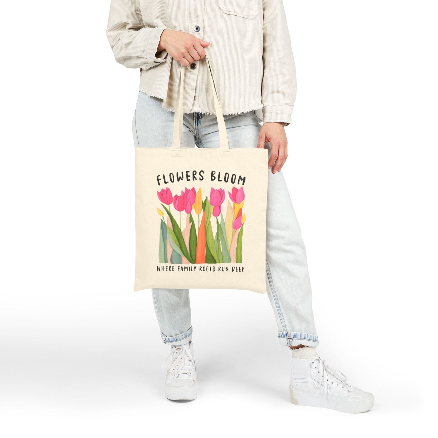 Floral Genealogy Quote Bag