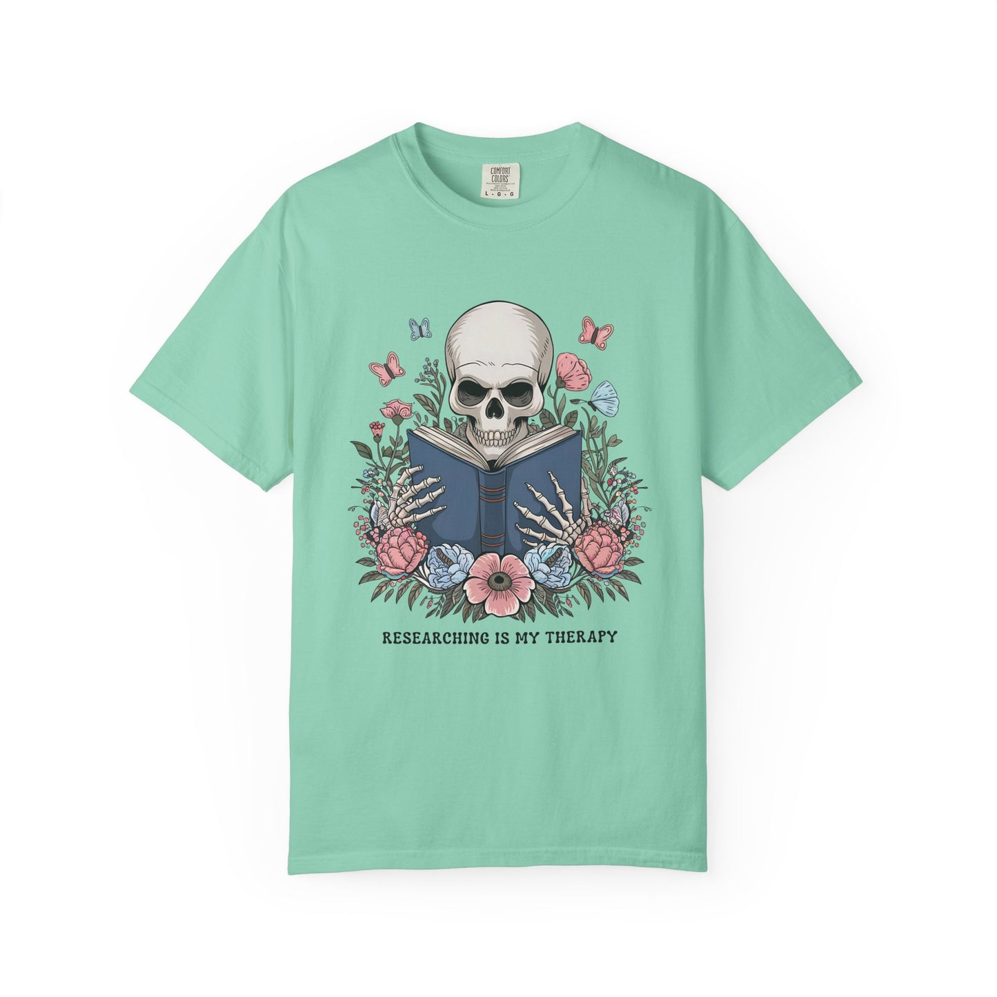 Researching is My Therapy Vintage Skeleton T-Shirt
