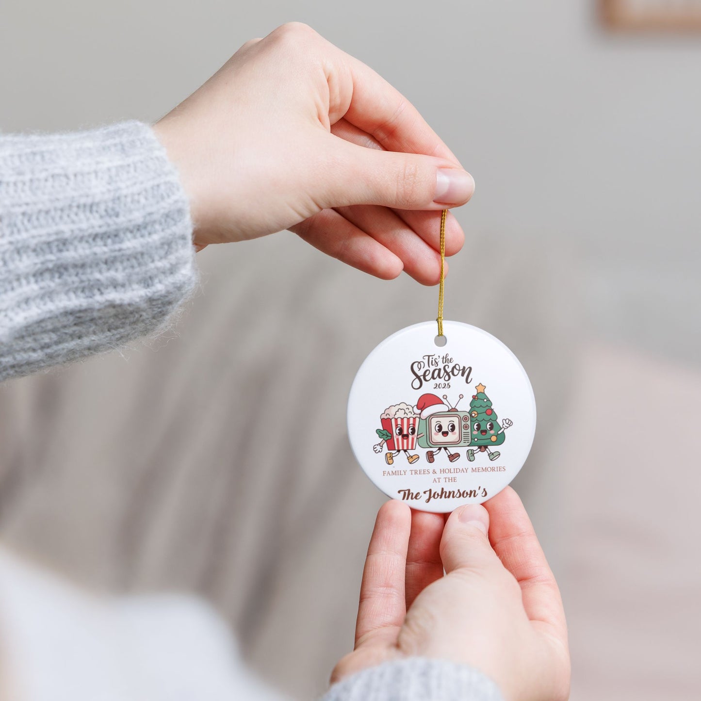 Custom Retro Christmas Ornament