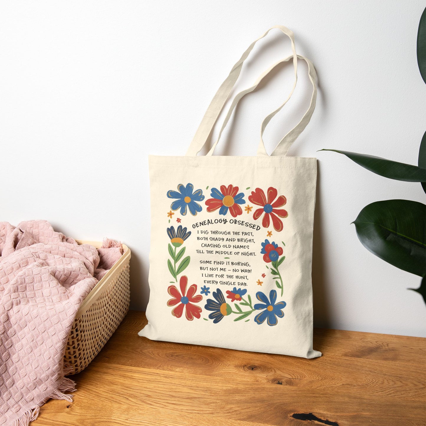 Genealogy Poem Tote Bag