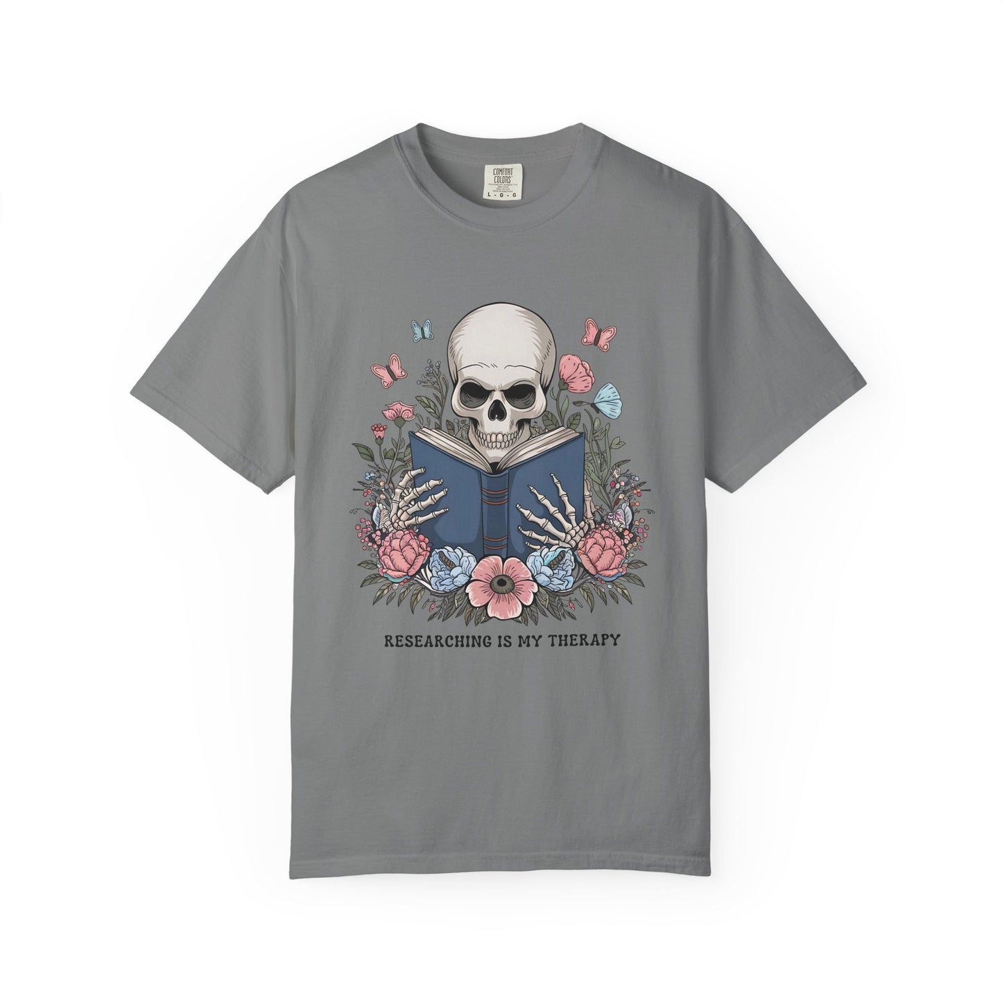 Researching is My Therapy Vintage Skeleton T-Shirt