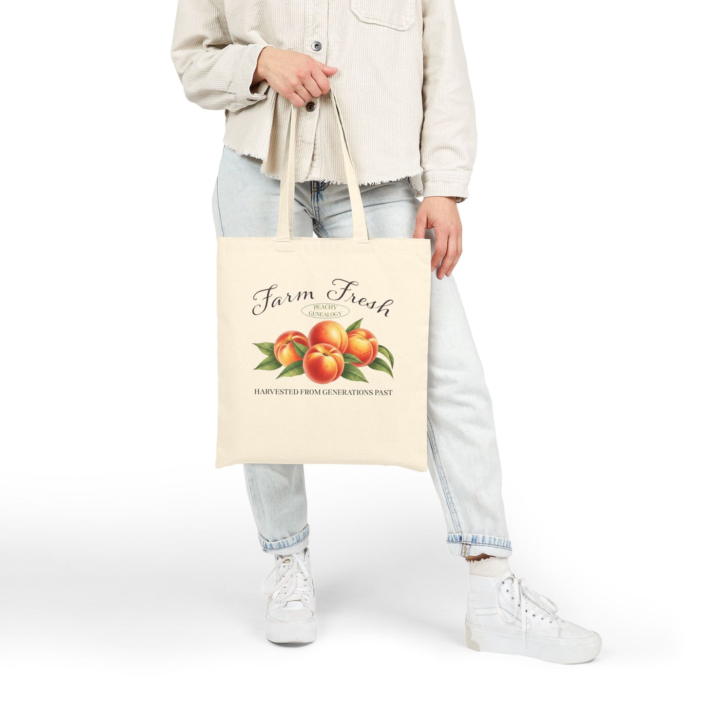 Farm Fresh Peachy Genealogy Tote Bag