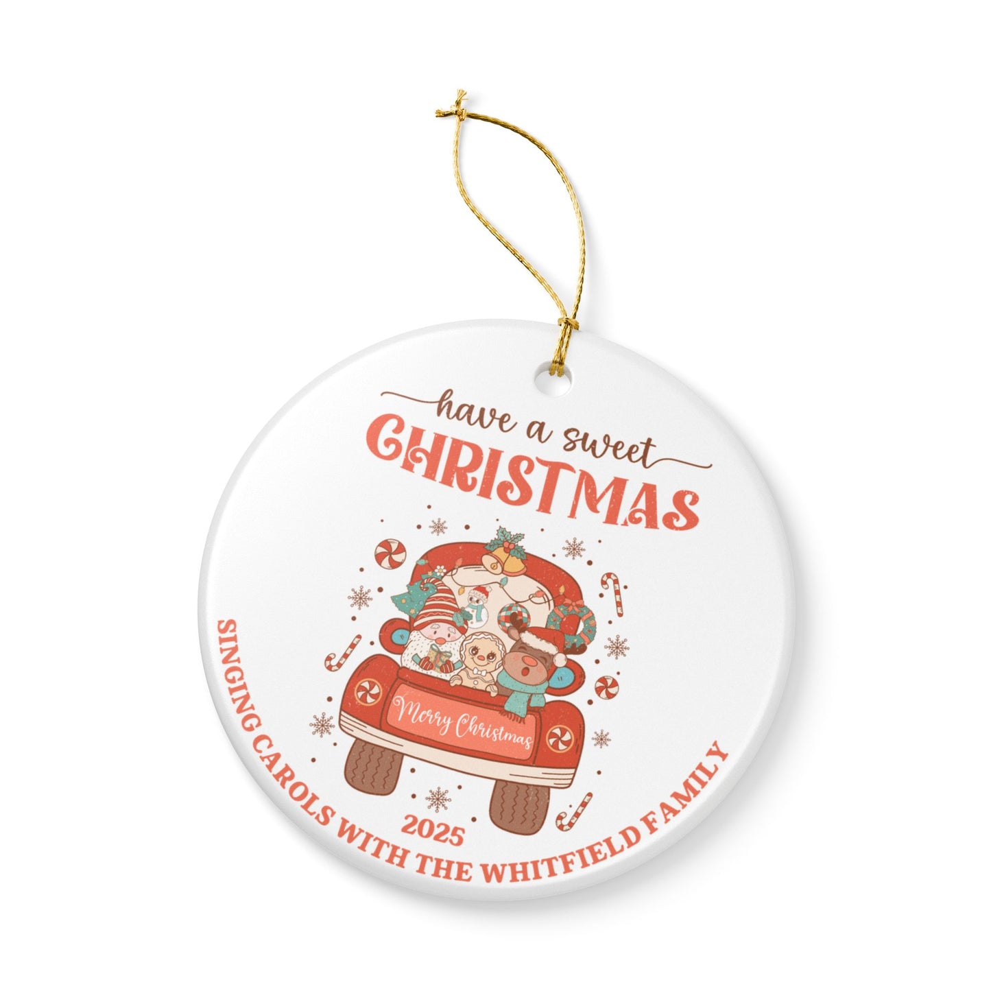 Personalized Family Christmas Caroling Ornament