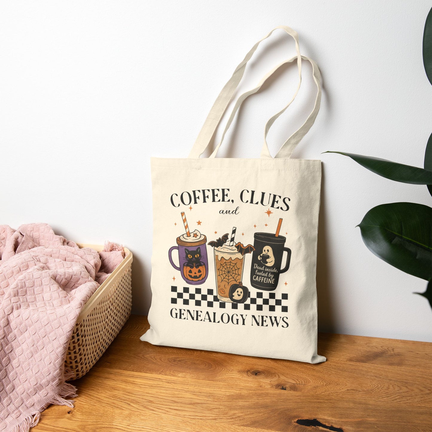 Coffee, Clues & Genealogy News Halloween Tote Bag