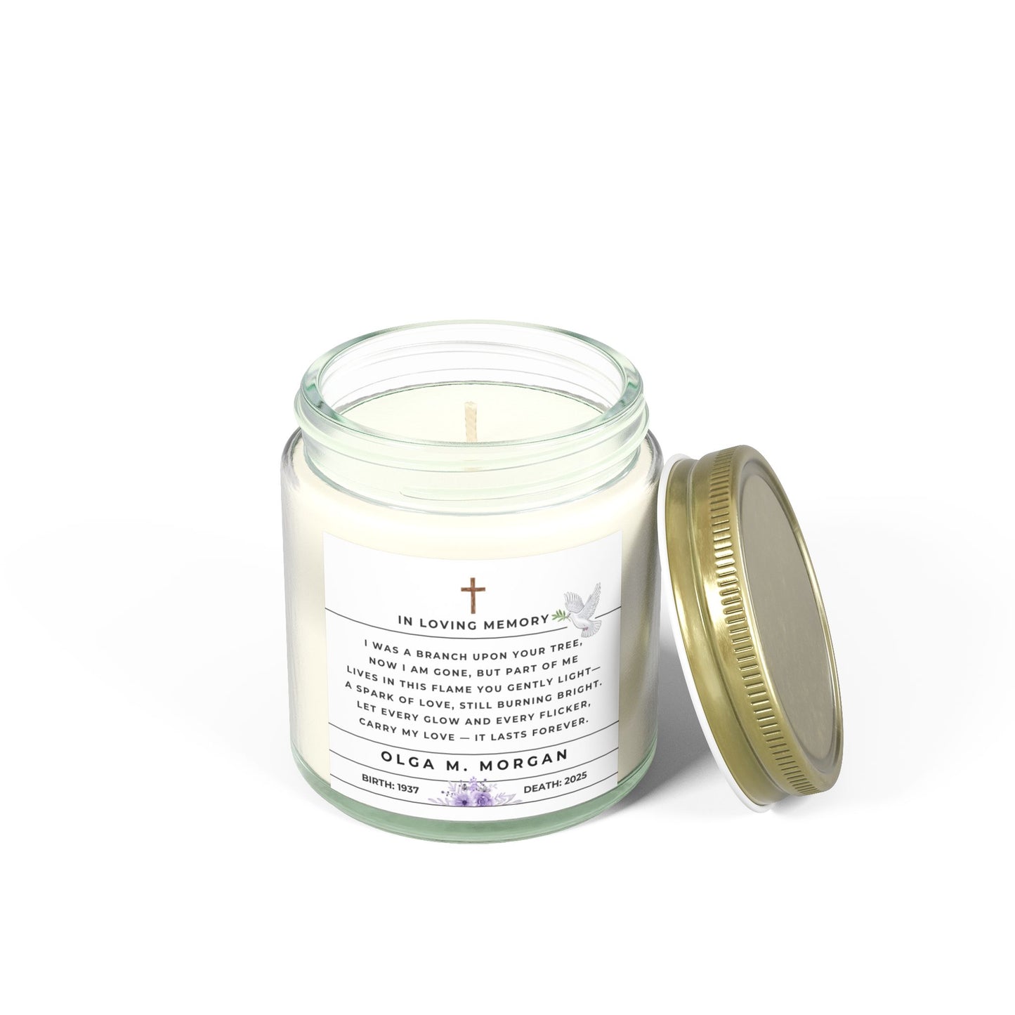 Memorial Candle Sympathy Poem Gift of Remembrance