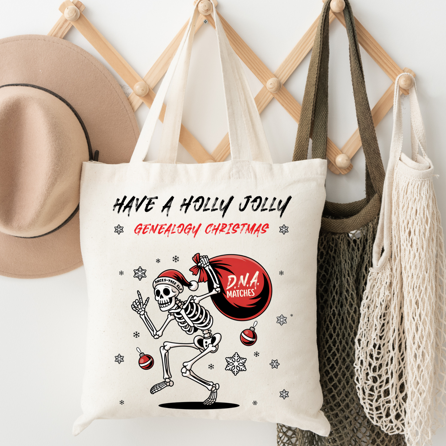 Have a Holly Jolly Genealogy Christmas Tote Bag
