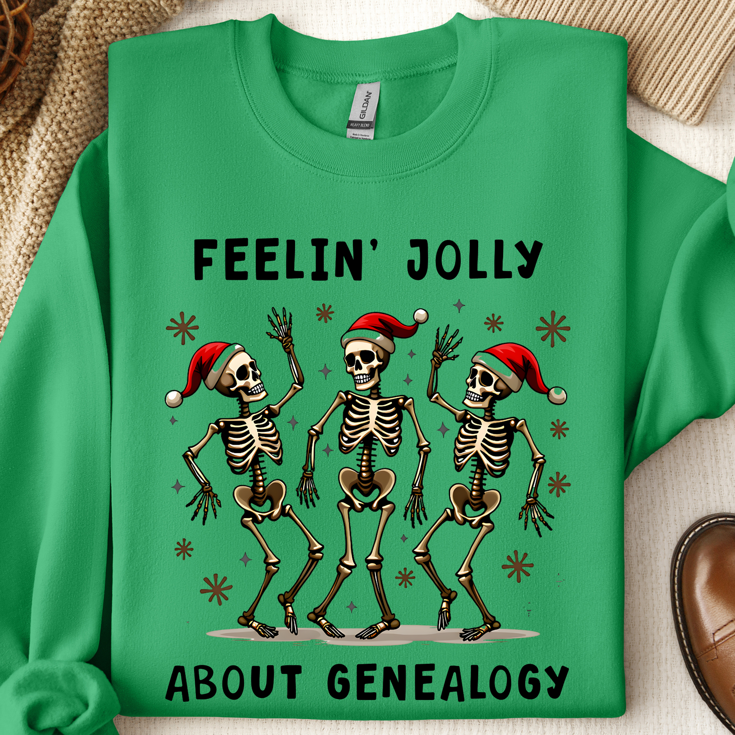 Feelinā Jolly About Genealogy Christmas Sweatshirt