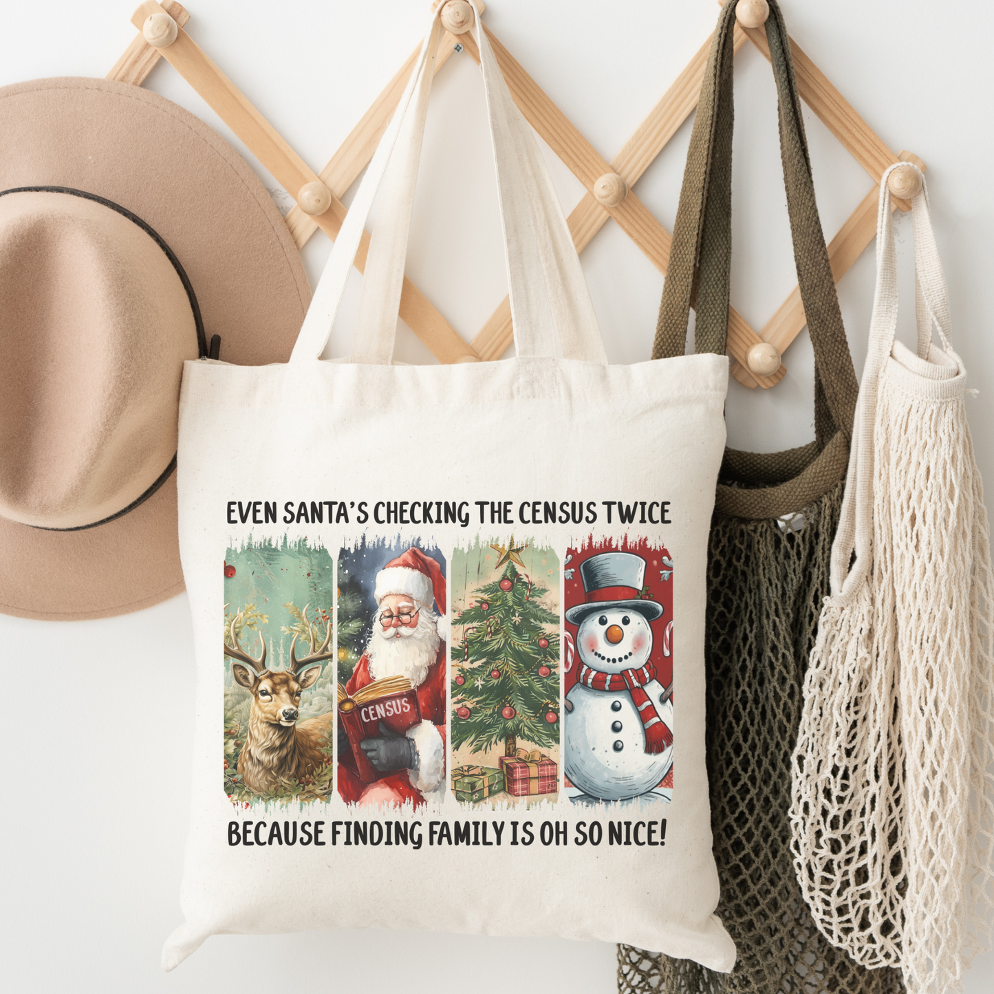 Santa’s Checking the Census Twice Tote Bag