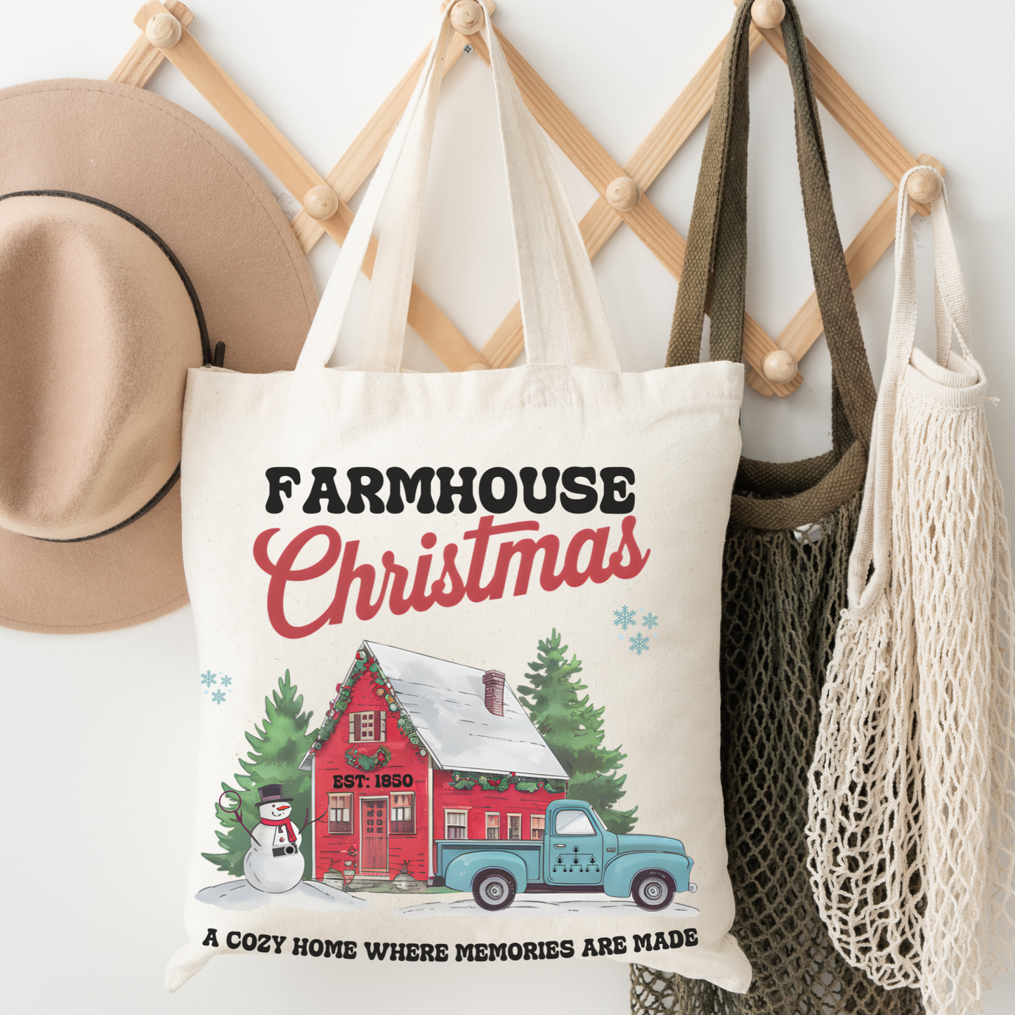 Farmhouse Christmas Tote Bag