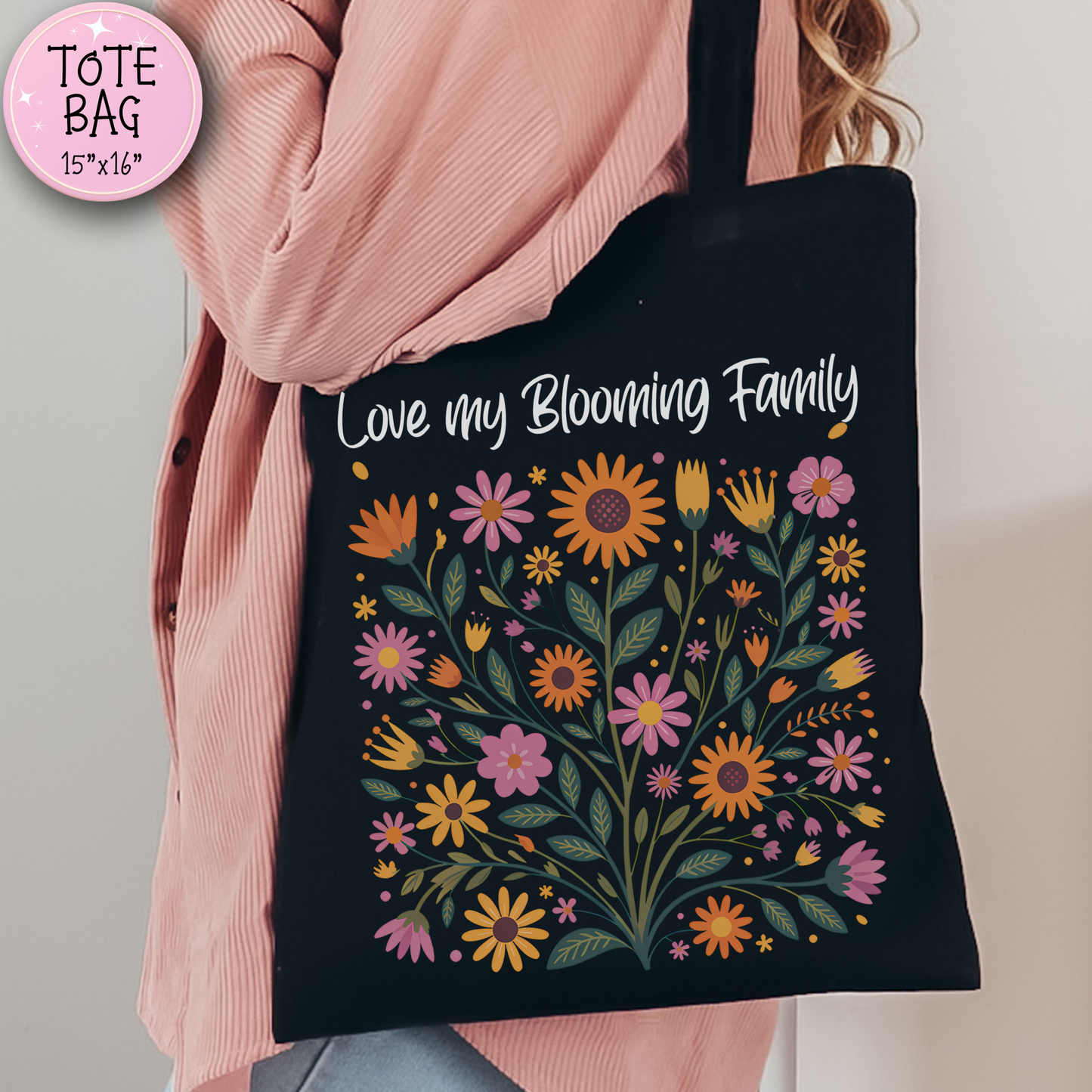 Love My Blooming Family Tote Bag