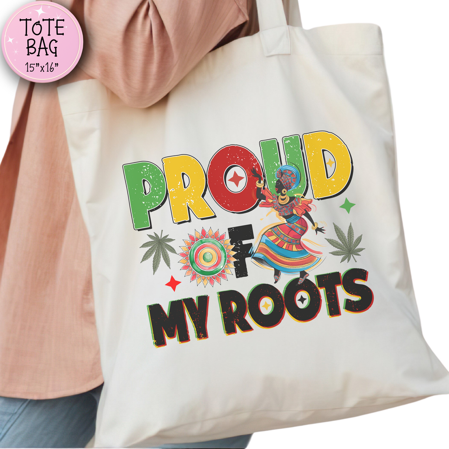 Proud of My Roots Afro Tote Bag