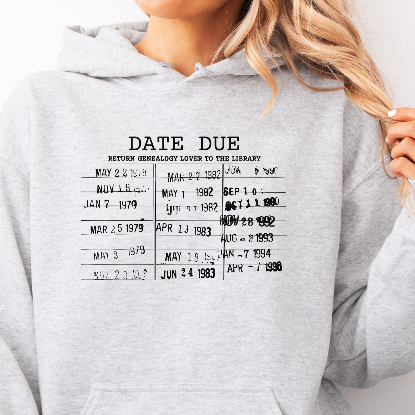 Date Due Genealogy Hoodie