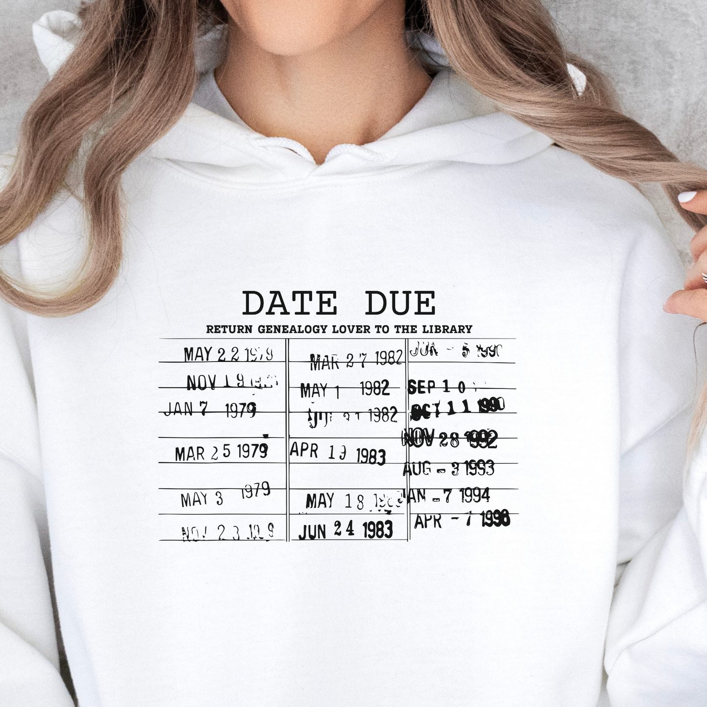 Date Due Genealogy Hoodie