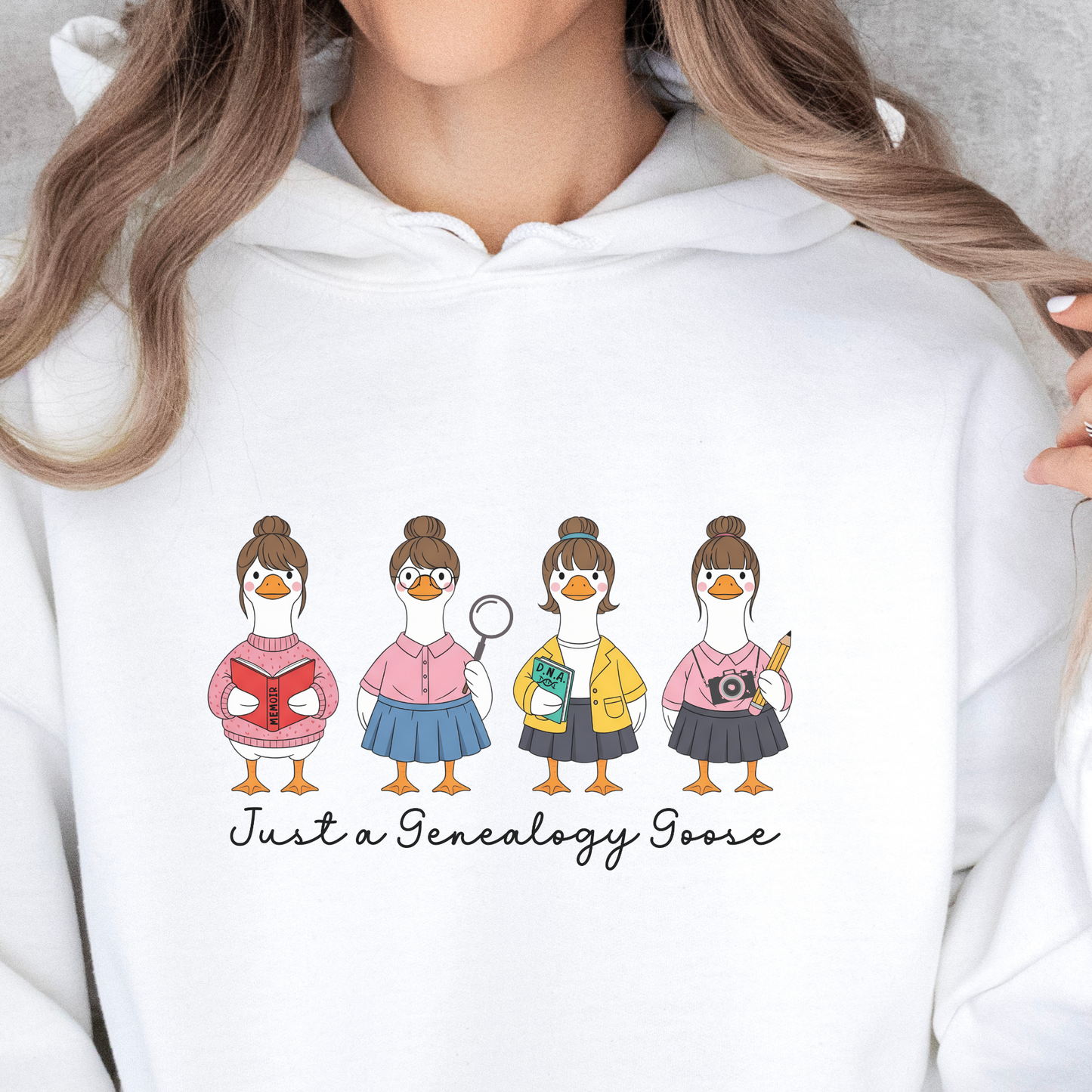 Just a Genealogy Goose Hoodie