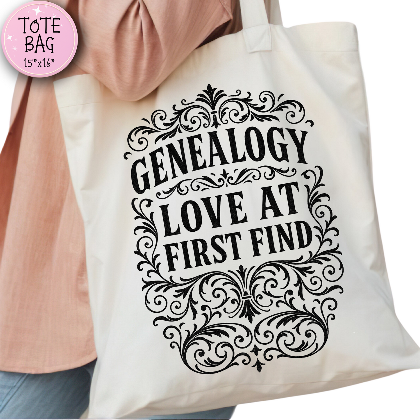 Love at First Find Genealogy Tote Bag