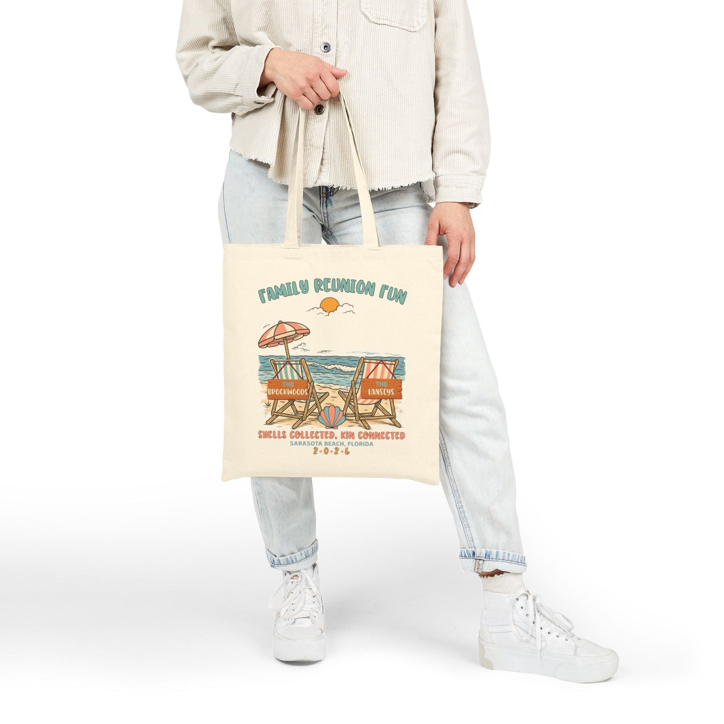 Personalized Family Reunion Beach Tote Bag
