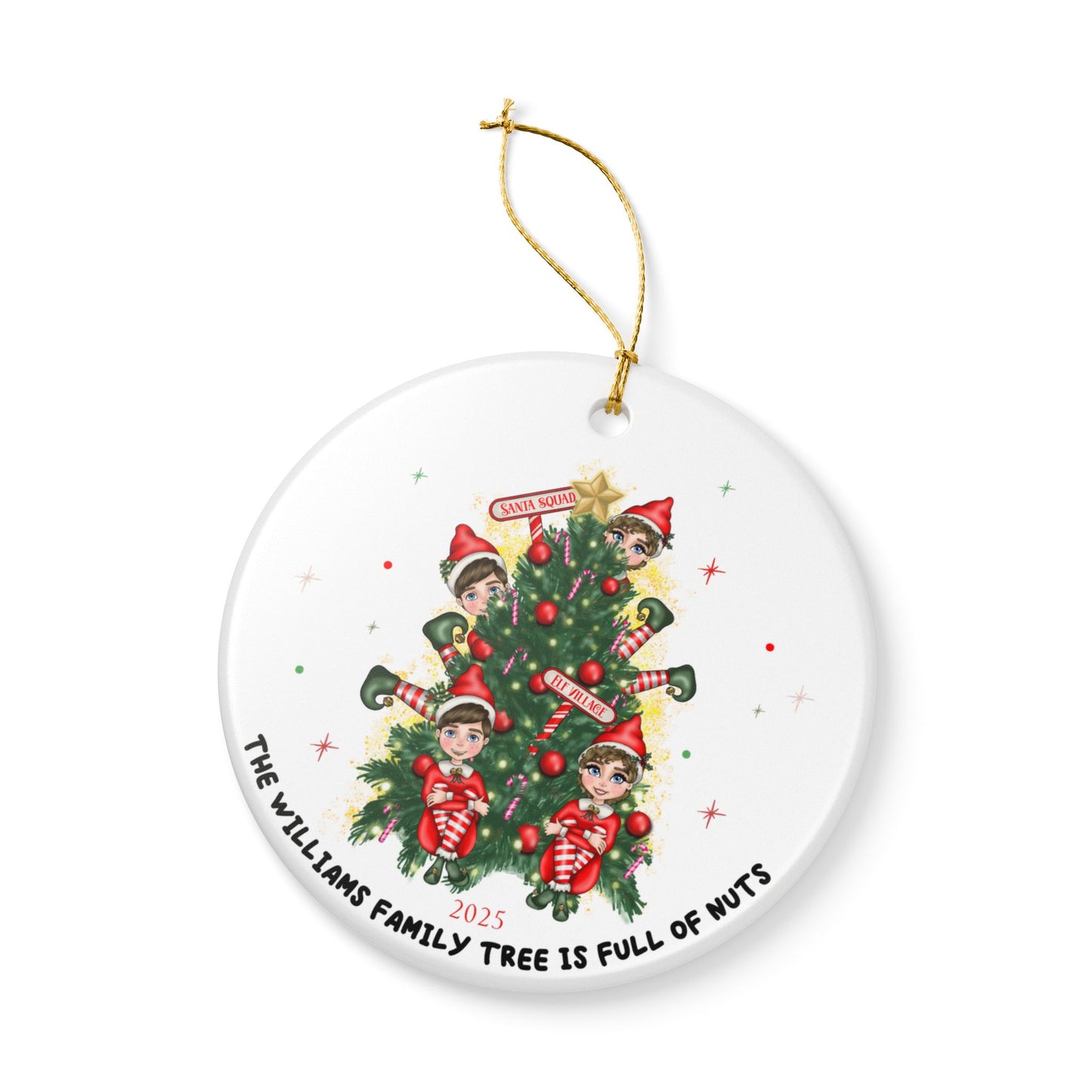 Personalized Elf Christmas Ornament