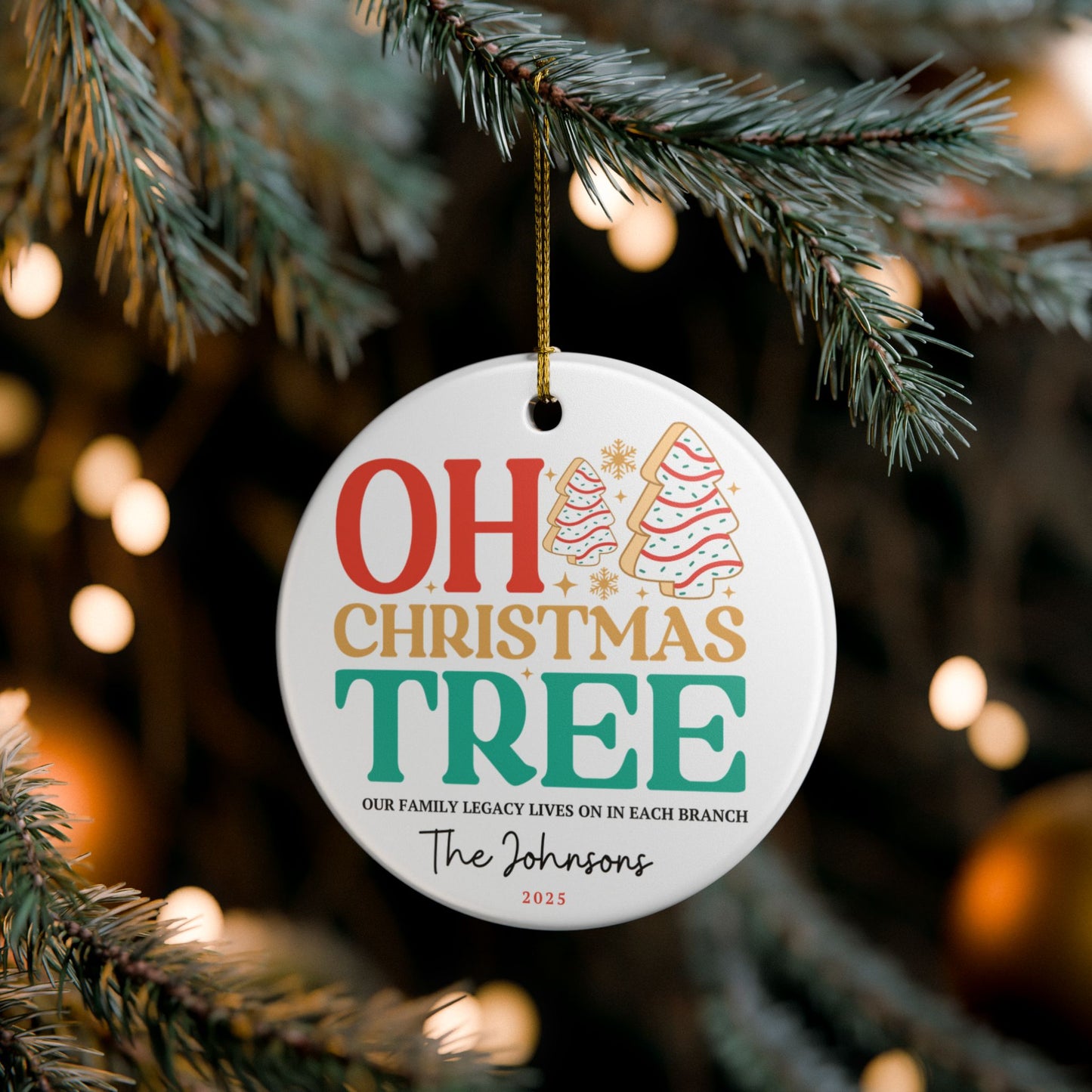 Personalized Oh Christmas Tree Family Ornament