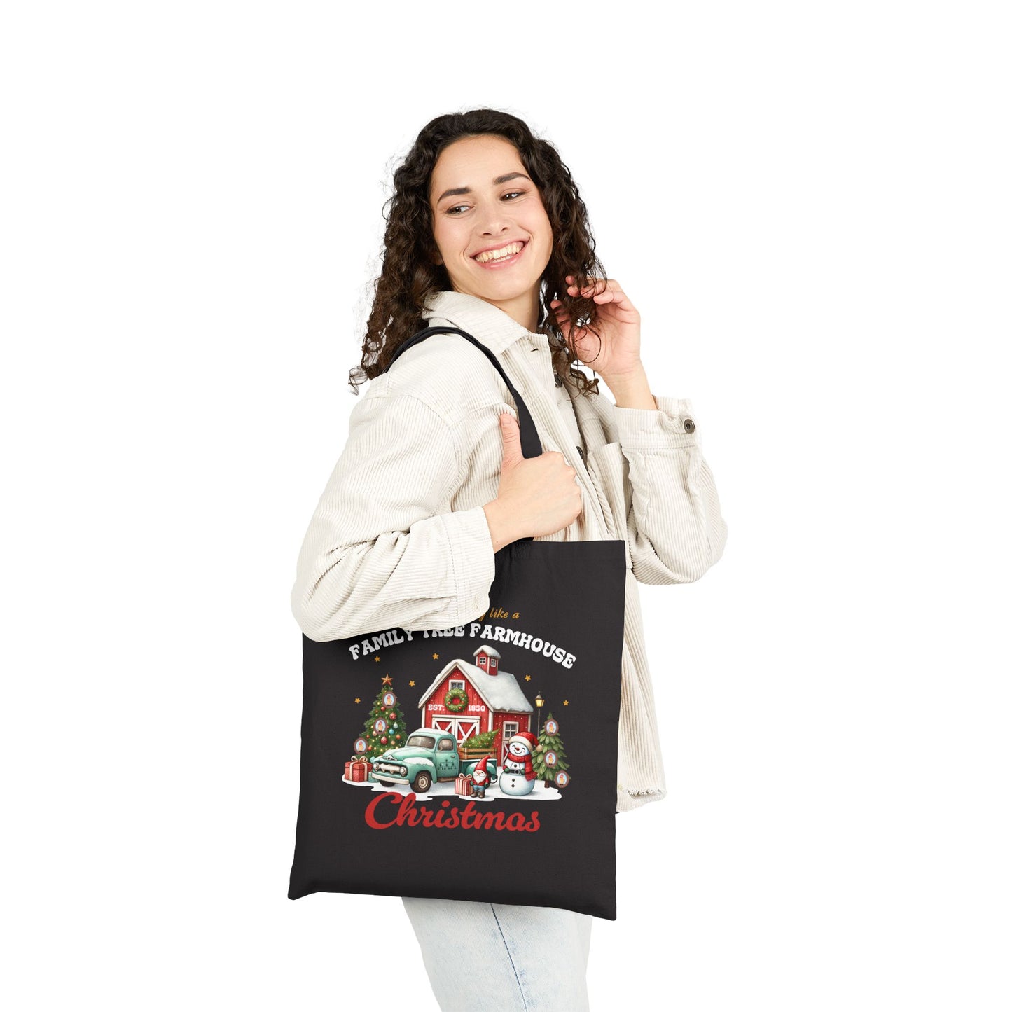 Family Tree Farmhouse Christmas Tote