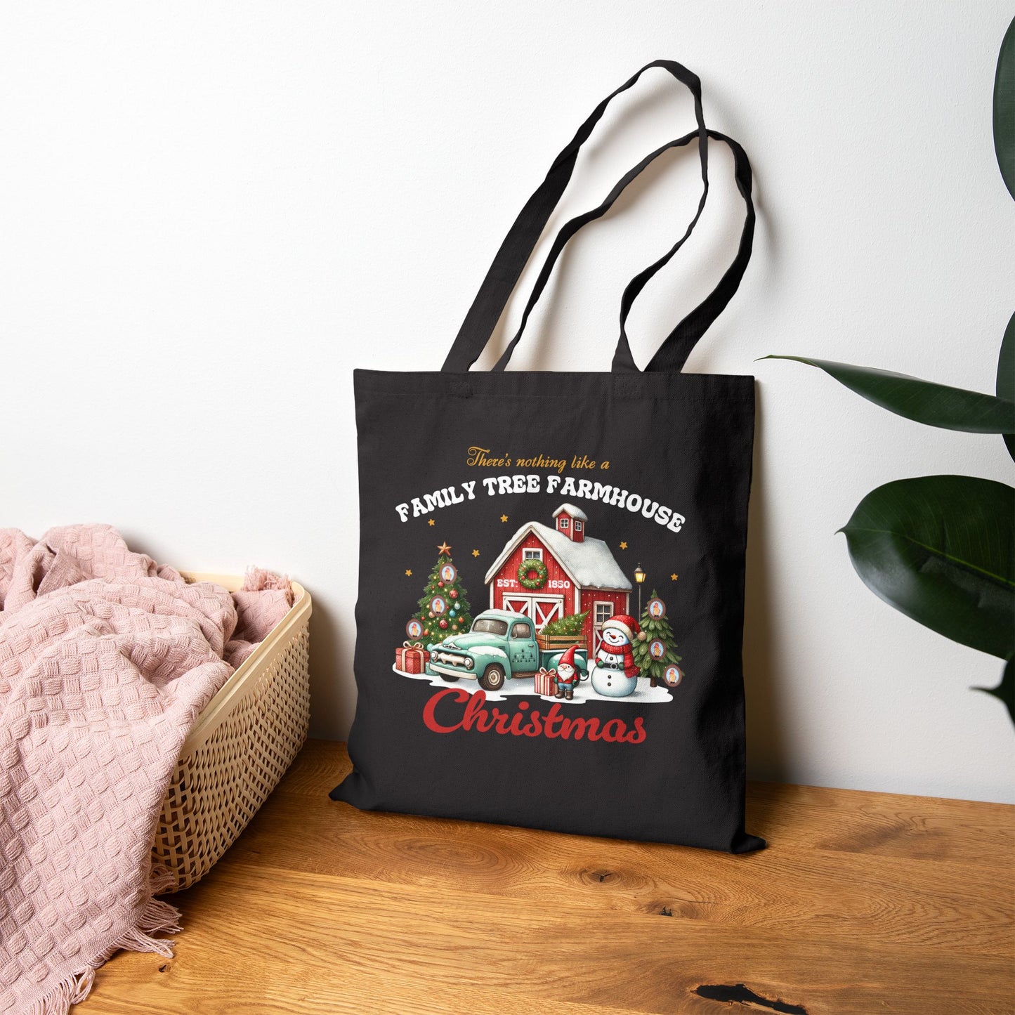 Family Tree Farmhouse Christmas Tote