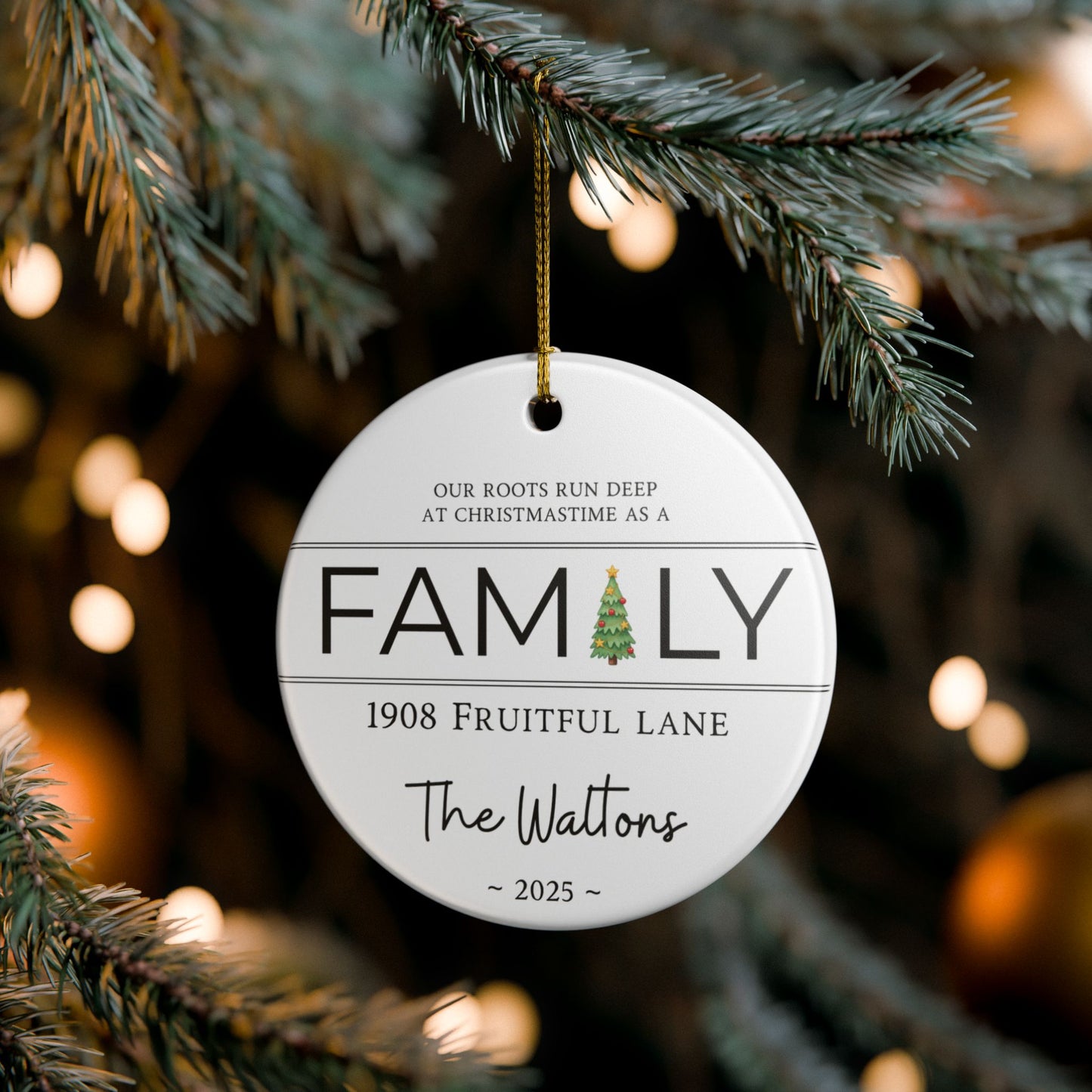 Personalized Our Roots Run Deep Christmas Ornament