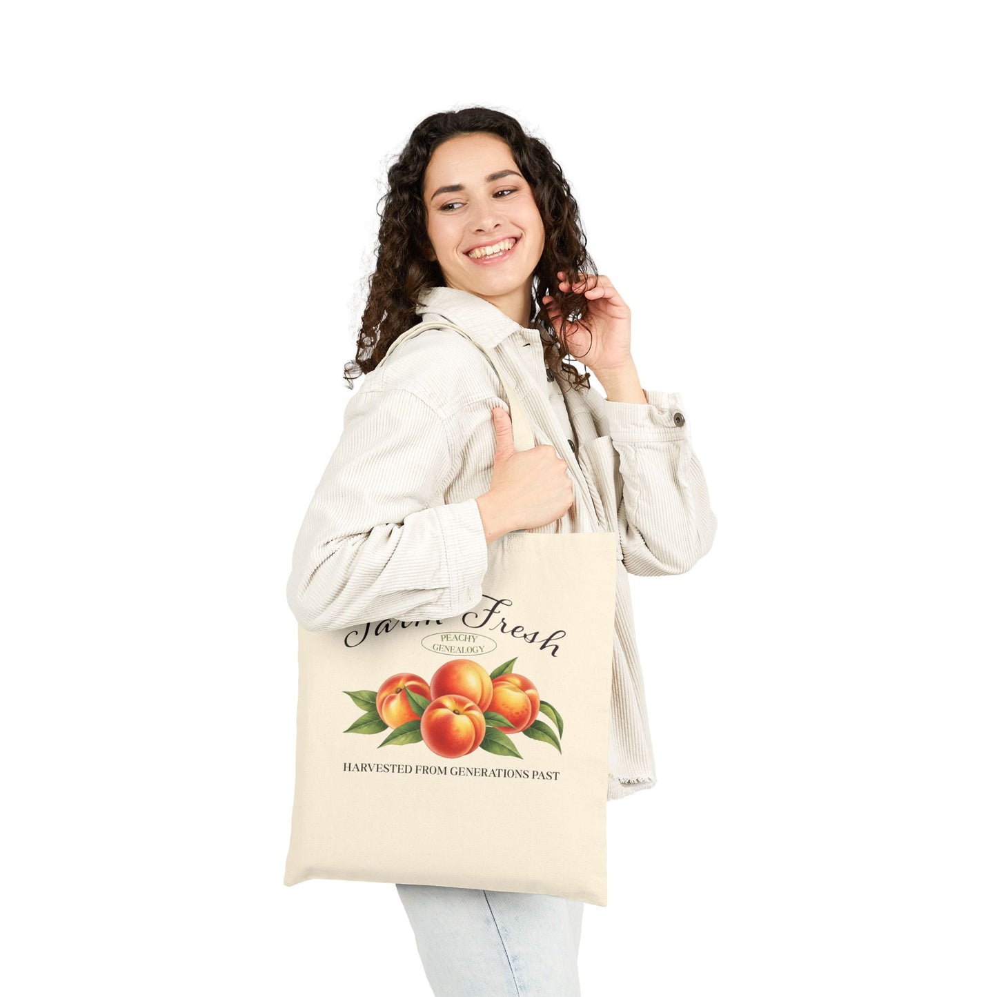 Farm Fresh Peachy Genealogy Tote Bag