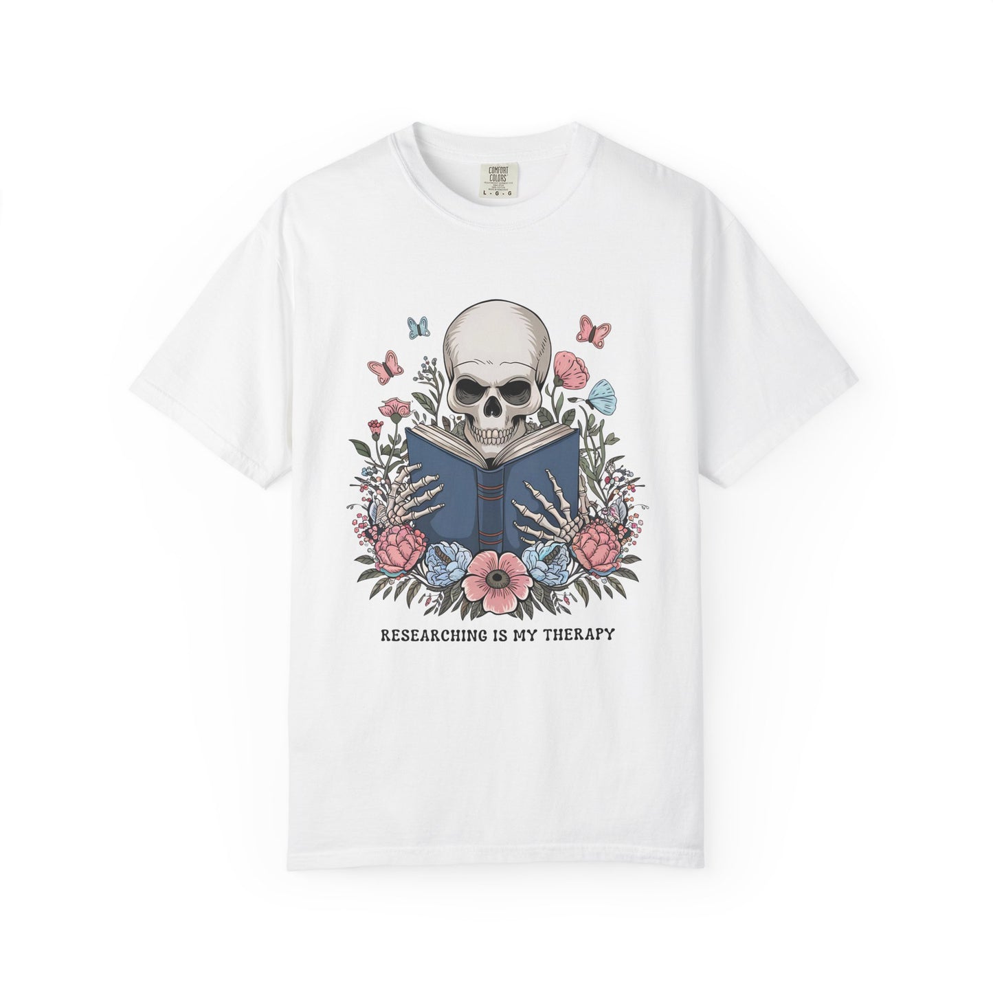 Researching is My Therapy Vintage Skeleton T-Shirt