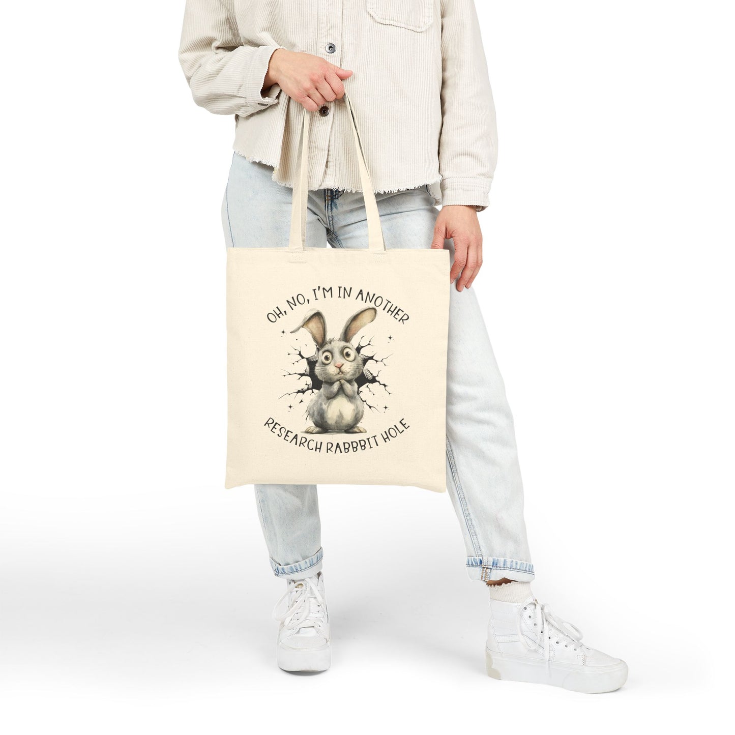 Double-Sided Research Rabbit Hole Tote Bag