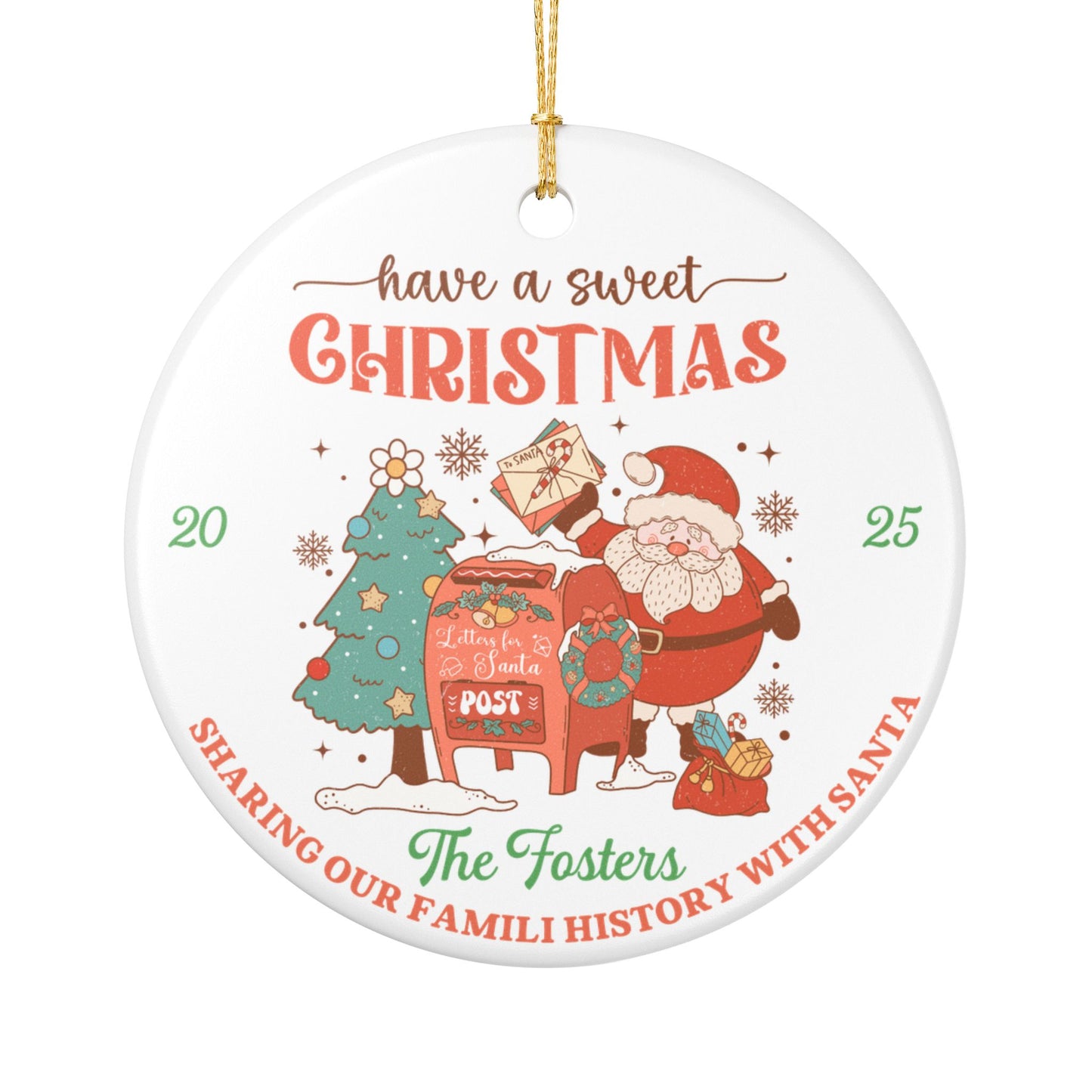 Personalized Christmas Santa Letters Ornament
