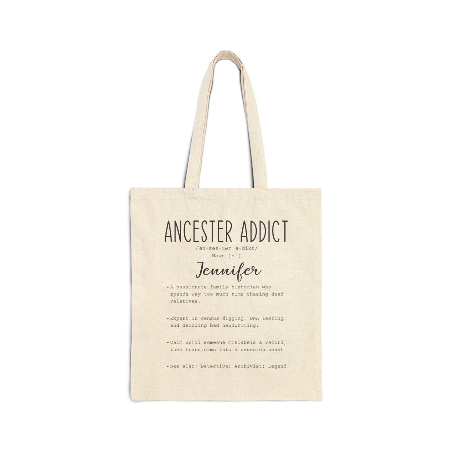 Personalized Ancestor Addict Tote Bag