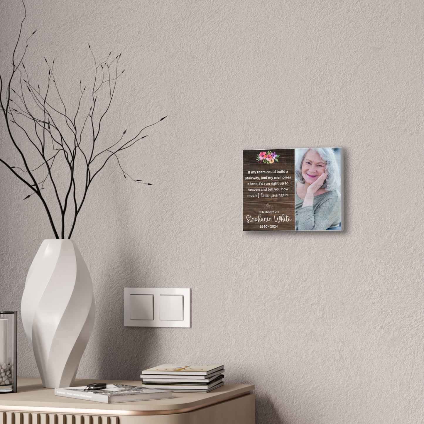In Memory of Mom Custom Memorial Canvas Wall Art