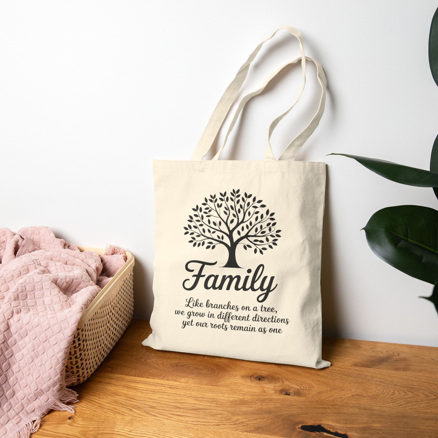 Family Tree Quote Tote Bag