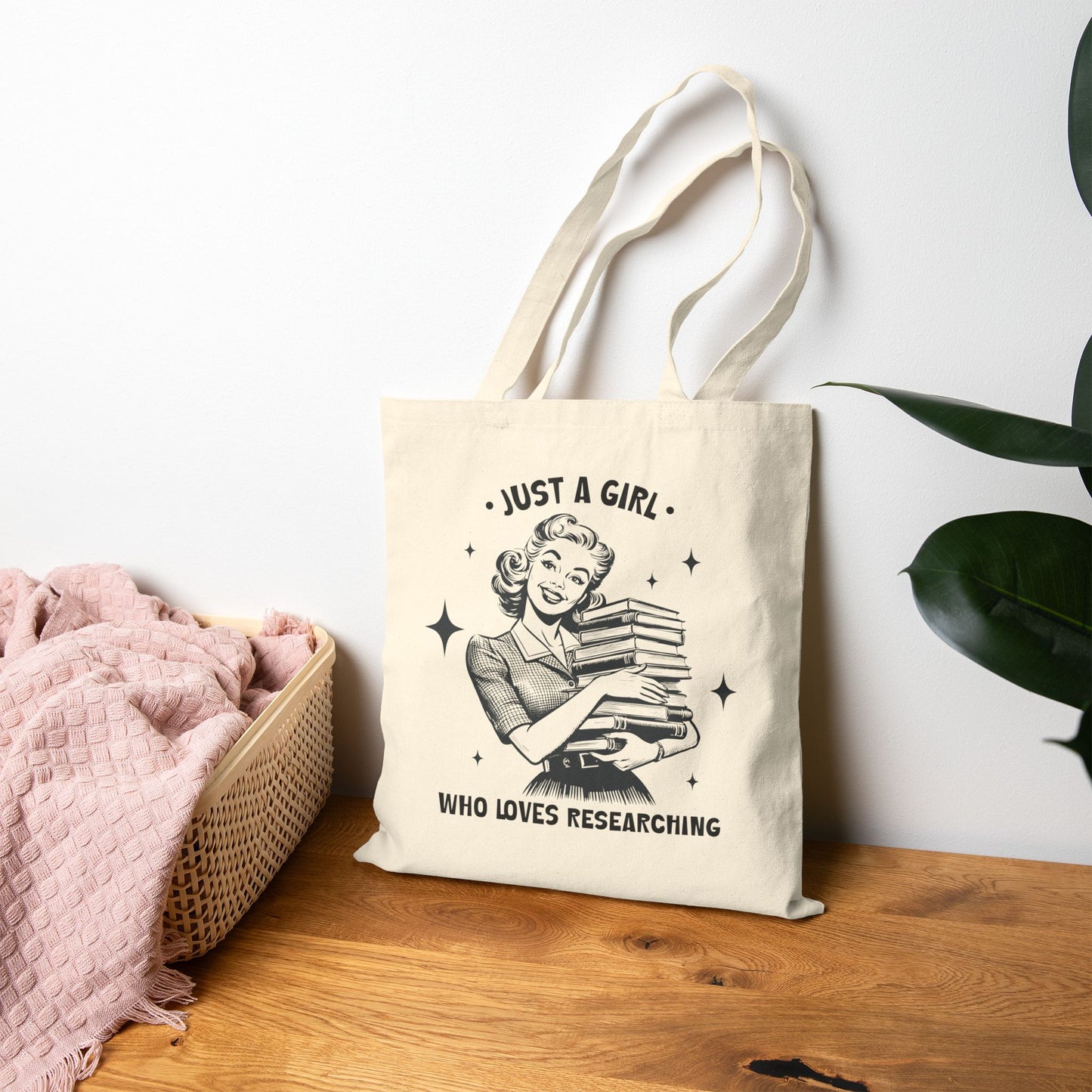 Just a Girl Who Loves Researching Tote Bag
