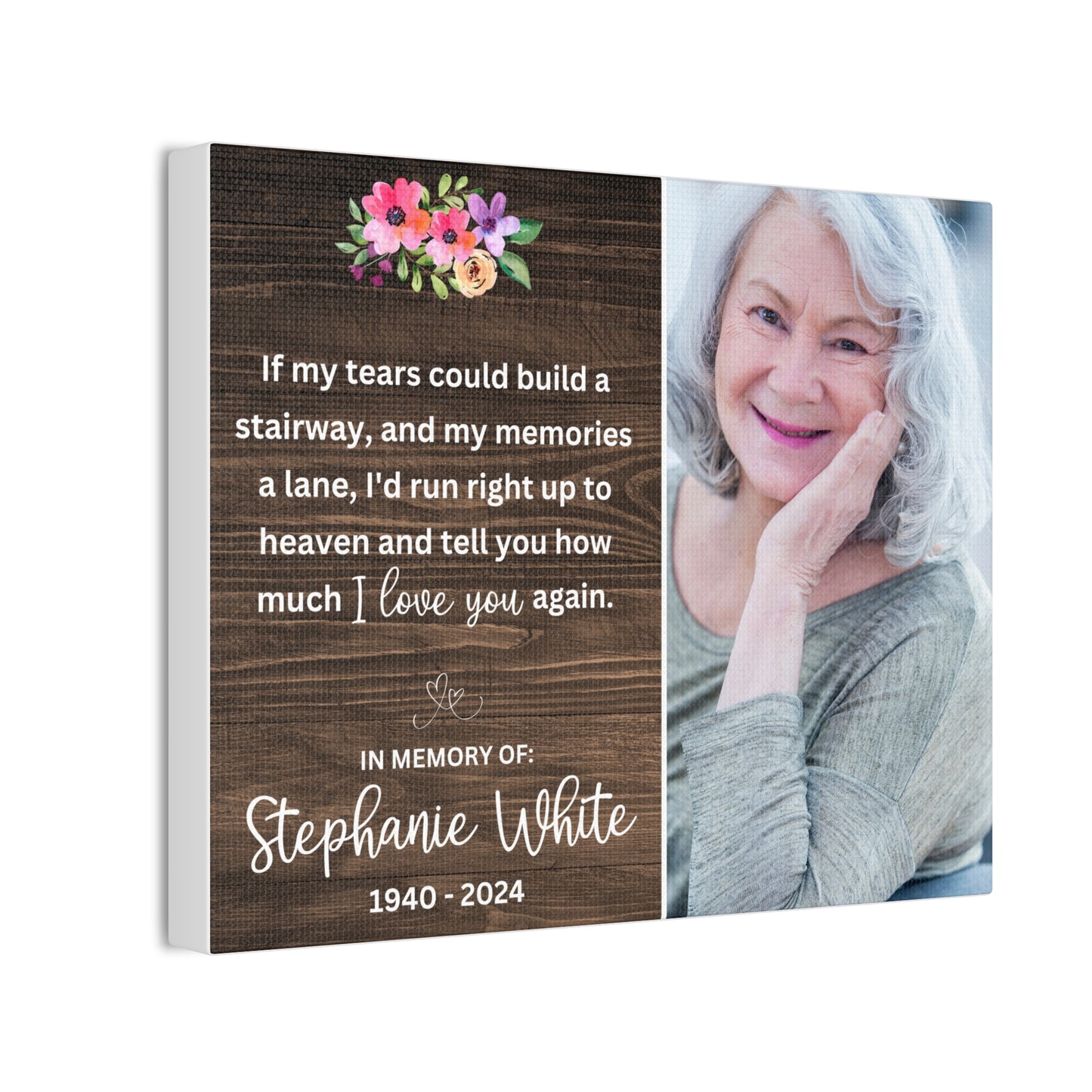 In Memory of Mom Custom Memorial Canvas Wall Art