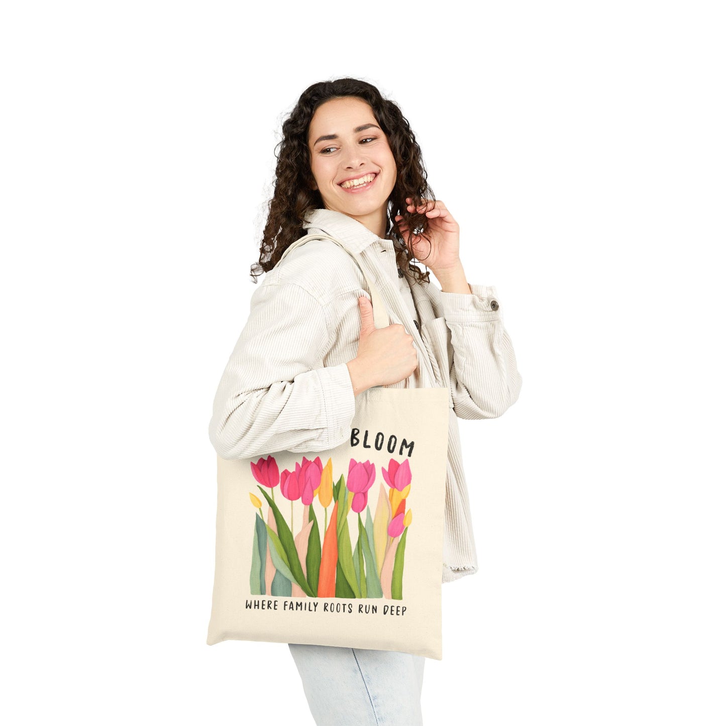 Floral Genealogy Quote Bag