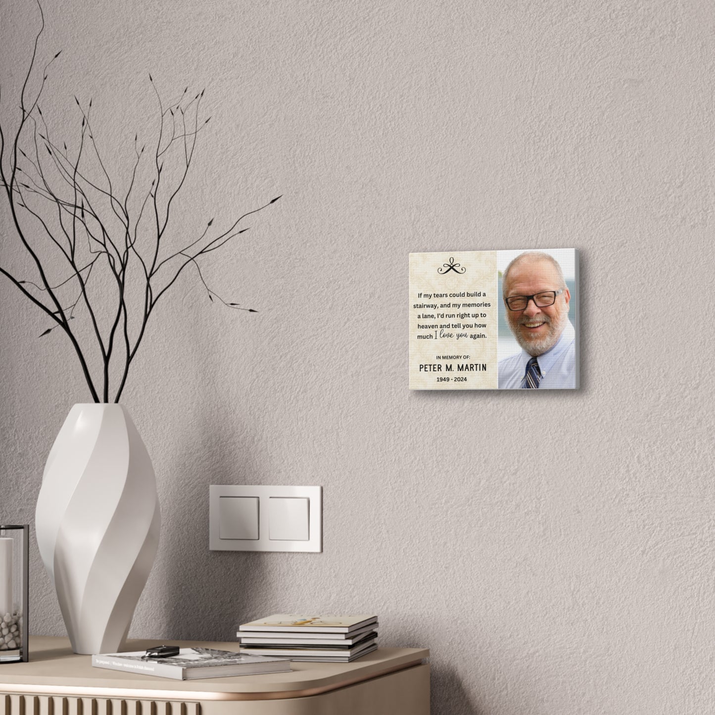 In Memory of Dad Custom Memorial Canvas Wall Art