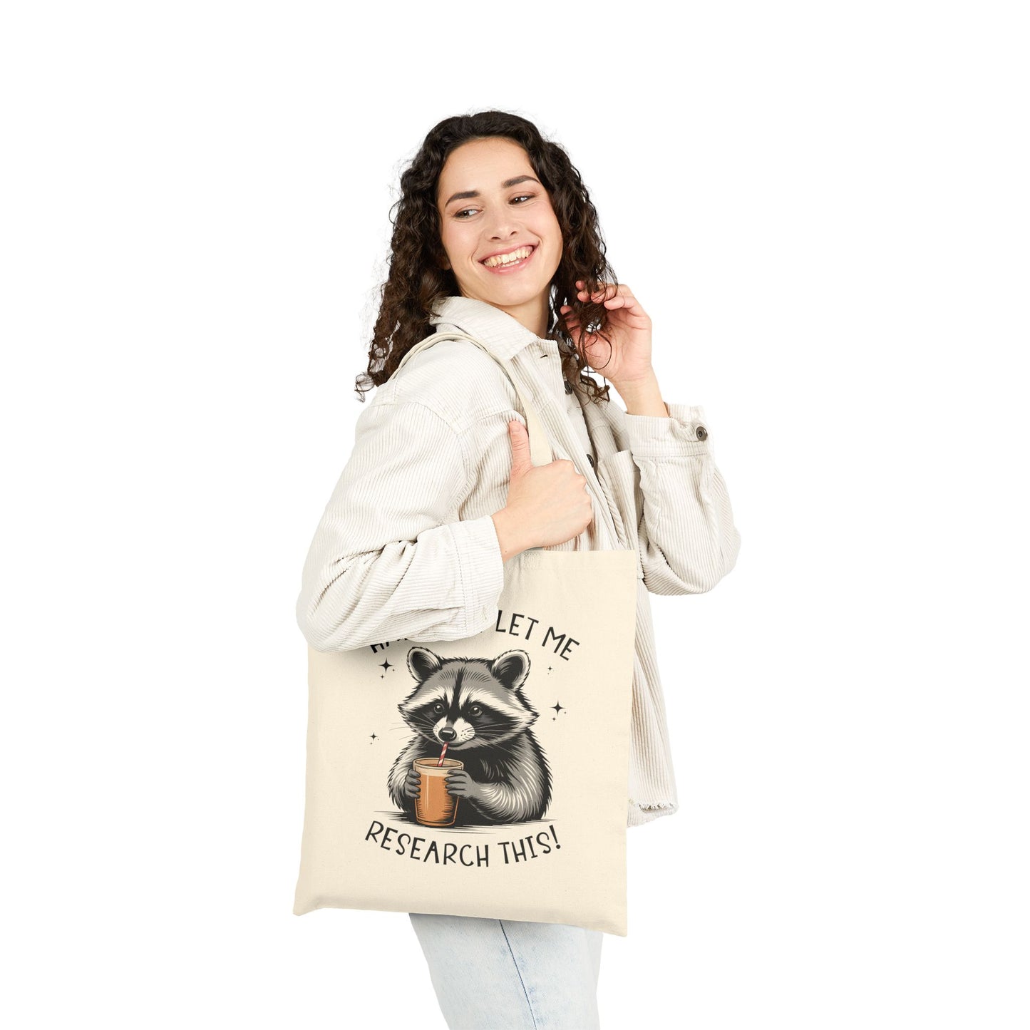 Funny Raccoon Research Tote Bag