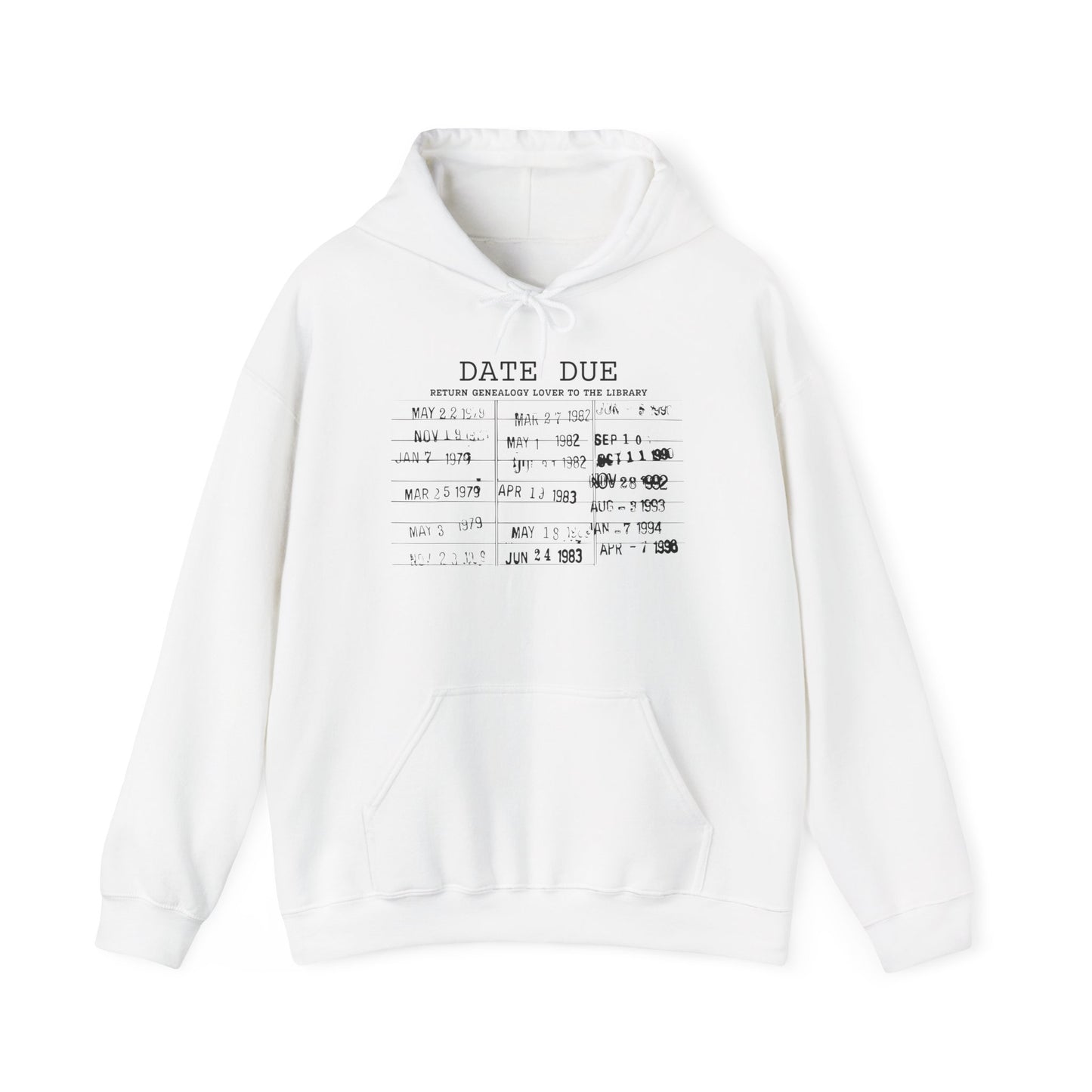 Date Due Genealogy Hoodie