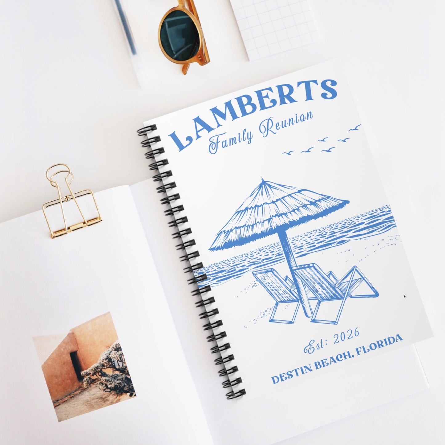 Family Reunion Spiral Notebook Custom Beach Design