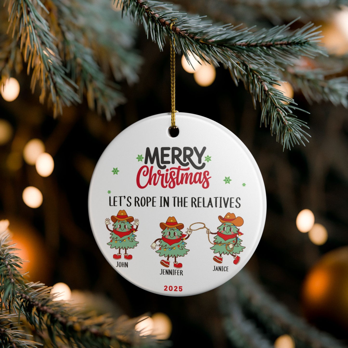 Personalized Cowboy Christmas Ornament