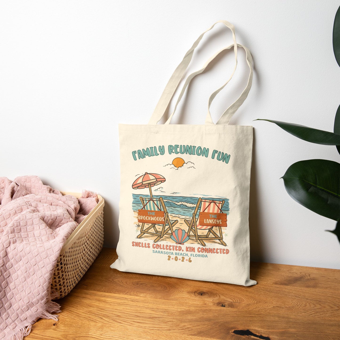 Personalized Family Reunion Beach Tote Bag
