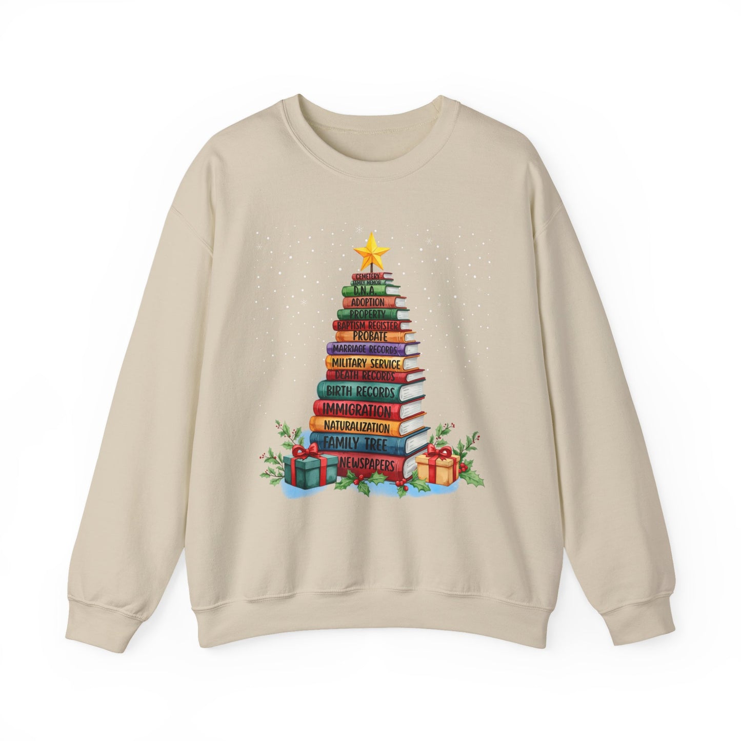 Cozy Genealogy Sweatshirt with Book Tree