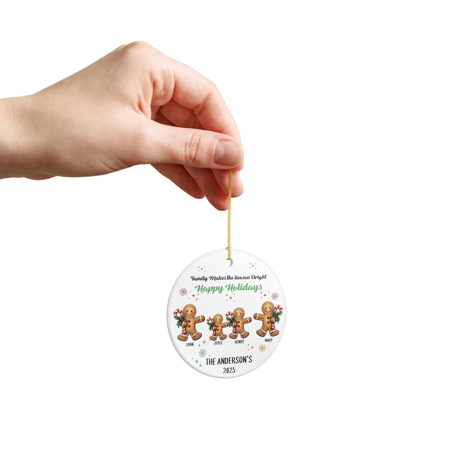 Personalized Gingerbread Family Christmas Ornament