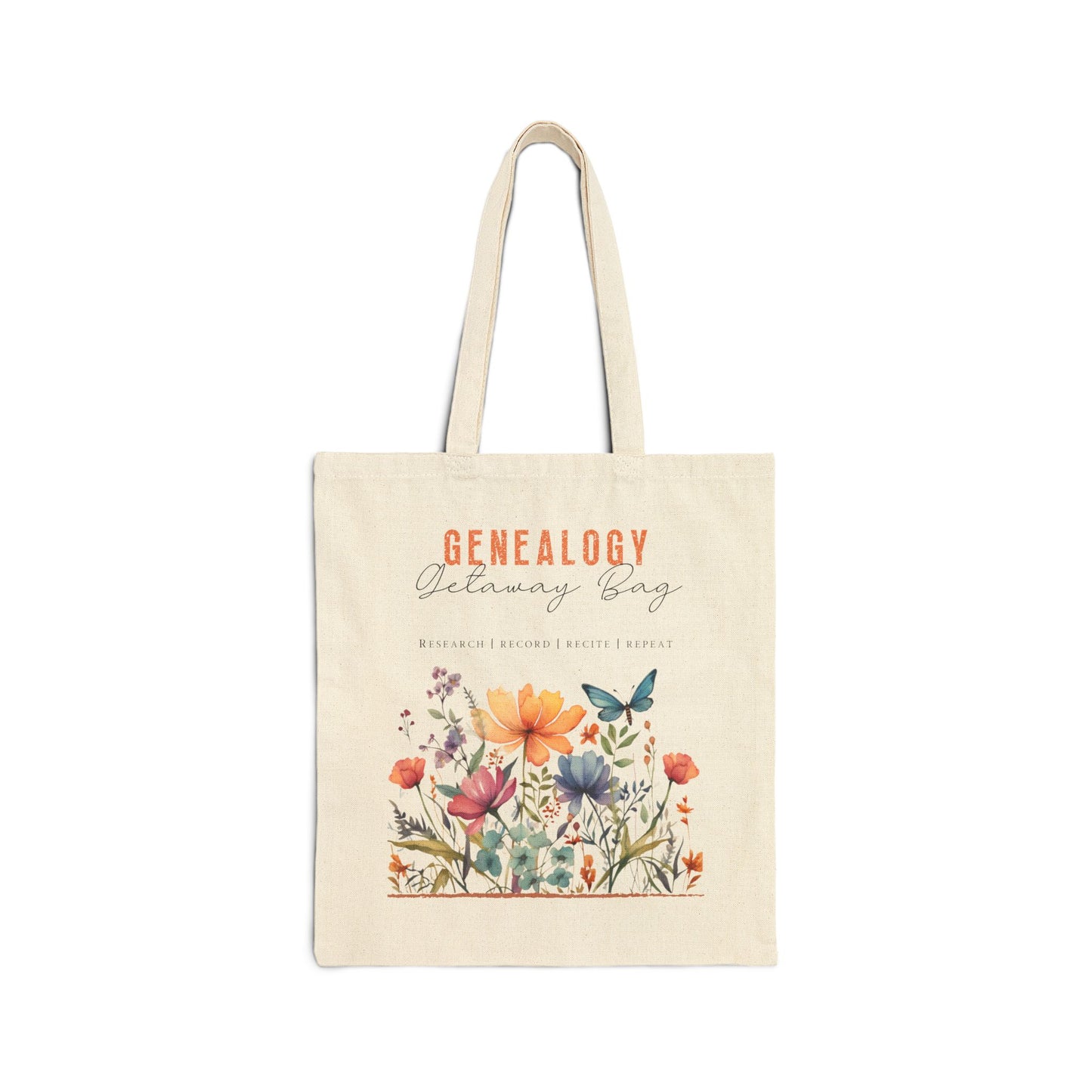 Floral Genealogy Getaway Tote Bag for Researcher